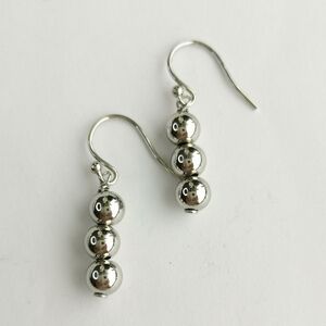 Sterling Silver bead ball drop earrings 🆕